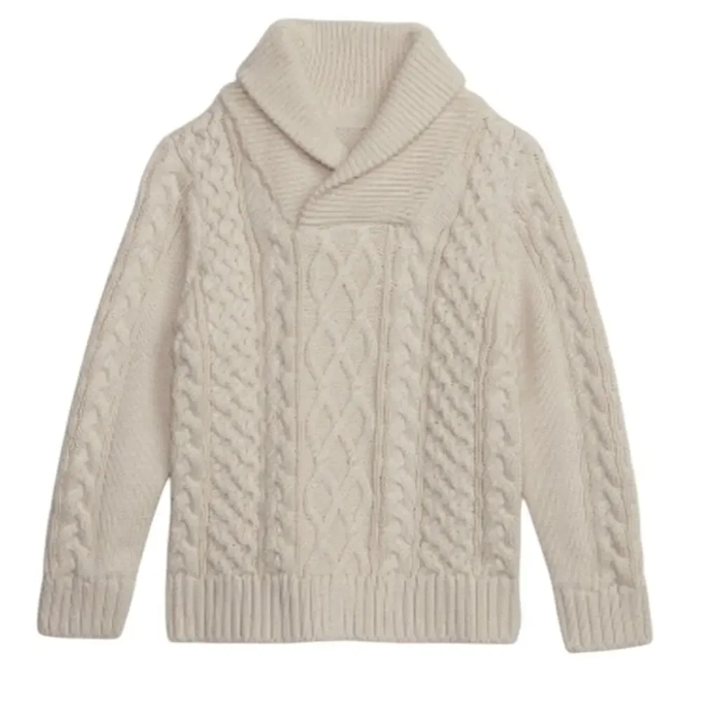 babyGap 2 Years Cable Knit Collared Sweater Cream Tan Shawl Grandpa
